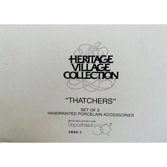 Department 56 Heritage Village Thatchers Set of 3 Hand Painted 5829-7 Christmas - Picture 2 of 6